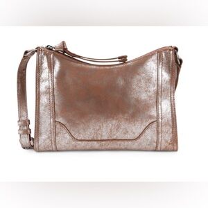Frye Melissa Zip Crossbody in a Metallic Leather